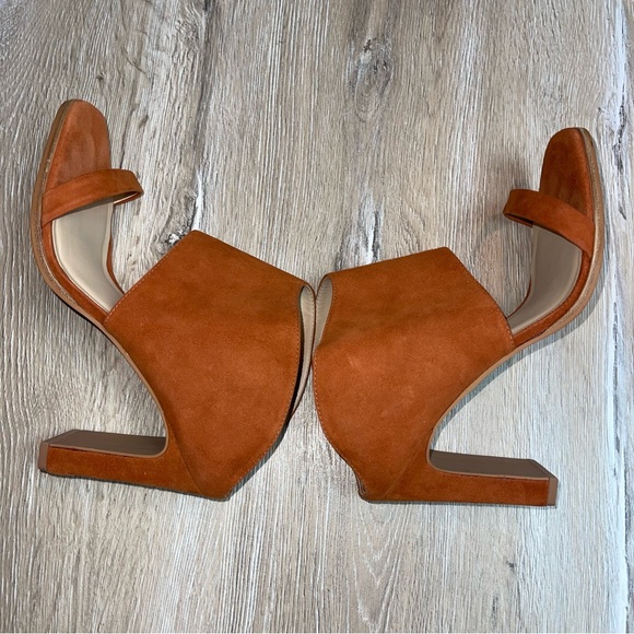 42 GOLD Women's 42 Gold Suede Linx Slide Rectangular Heel Orange 10M - Picture 7 of 15